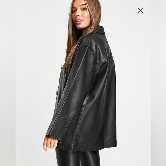 ASOS real  leather jacket relaxed fit - Picture 2 of 5